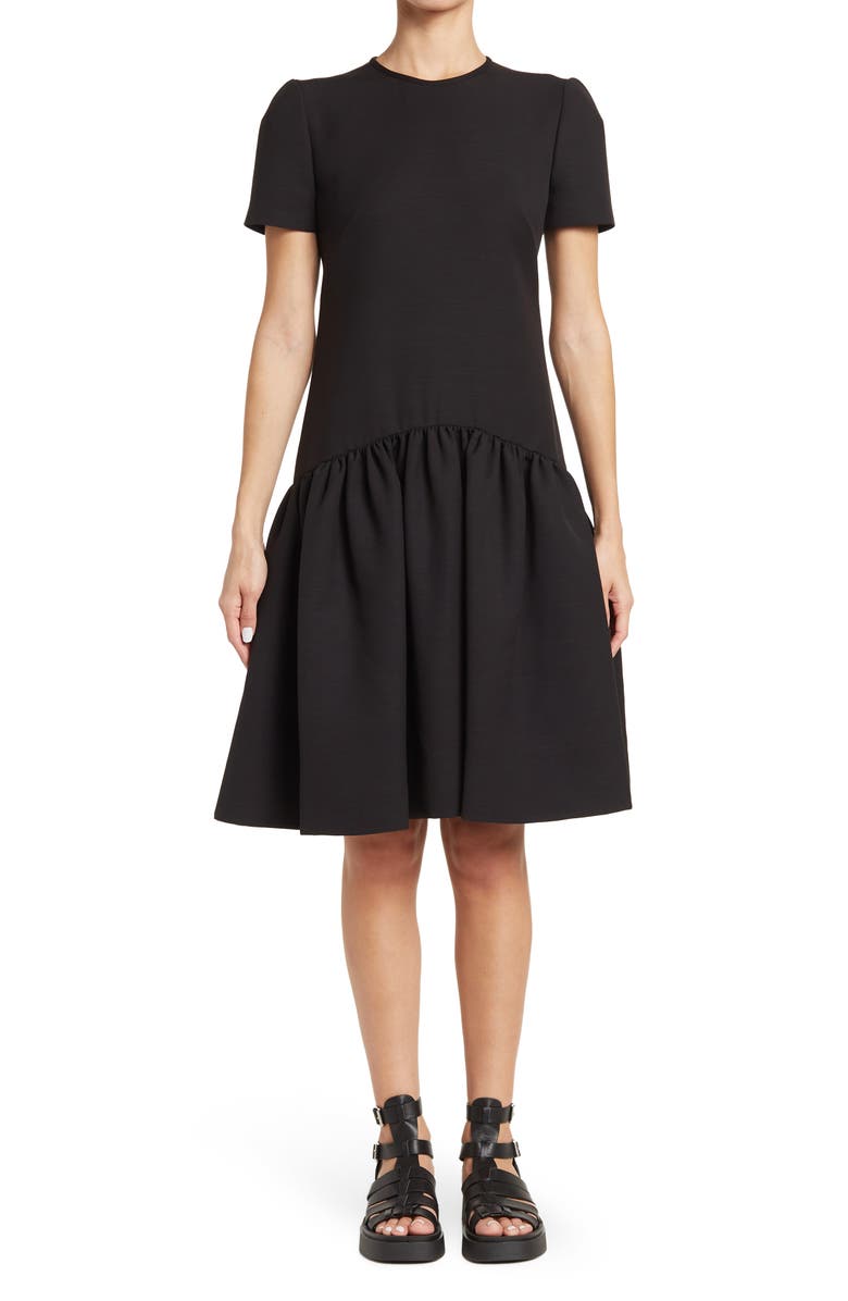 McQueen Alexander McQueen Cap Sleeve Flounce Hem Dress, Main, color, 