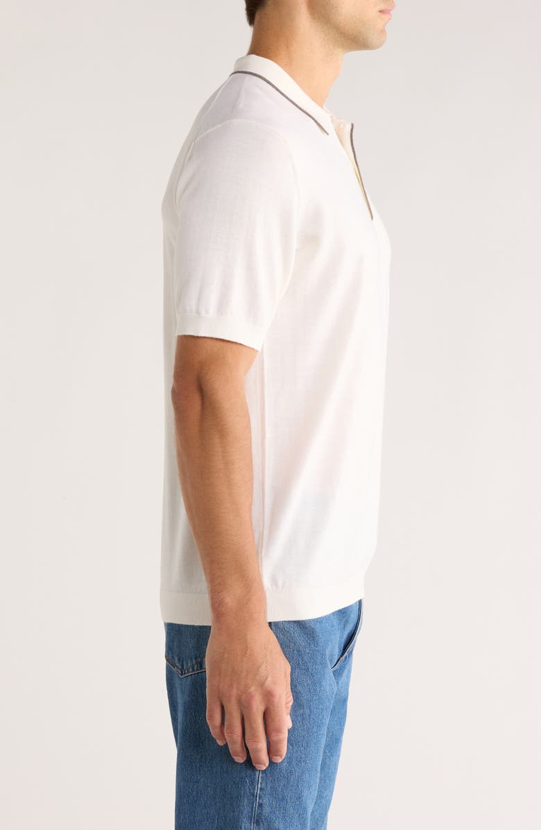 rag & bone Crawford Wool & Cashmere Sweater Polo, Alternate, color, Ivory