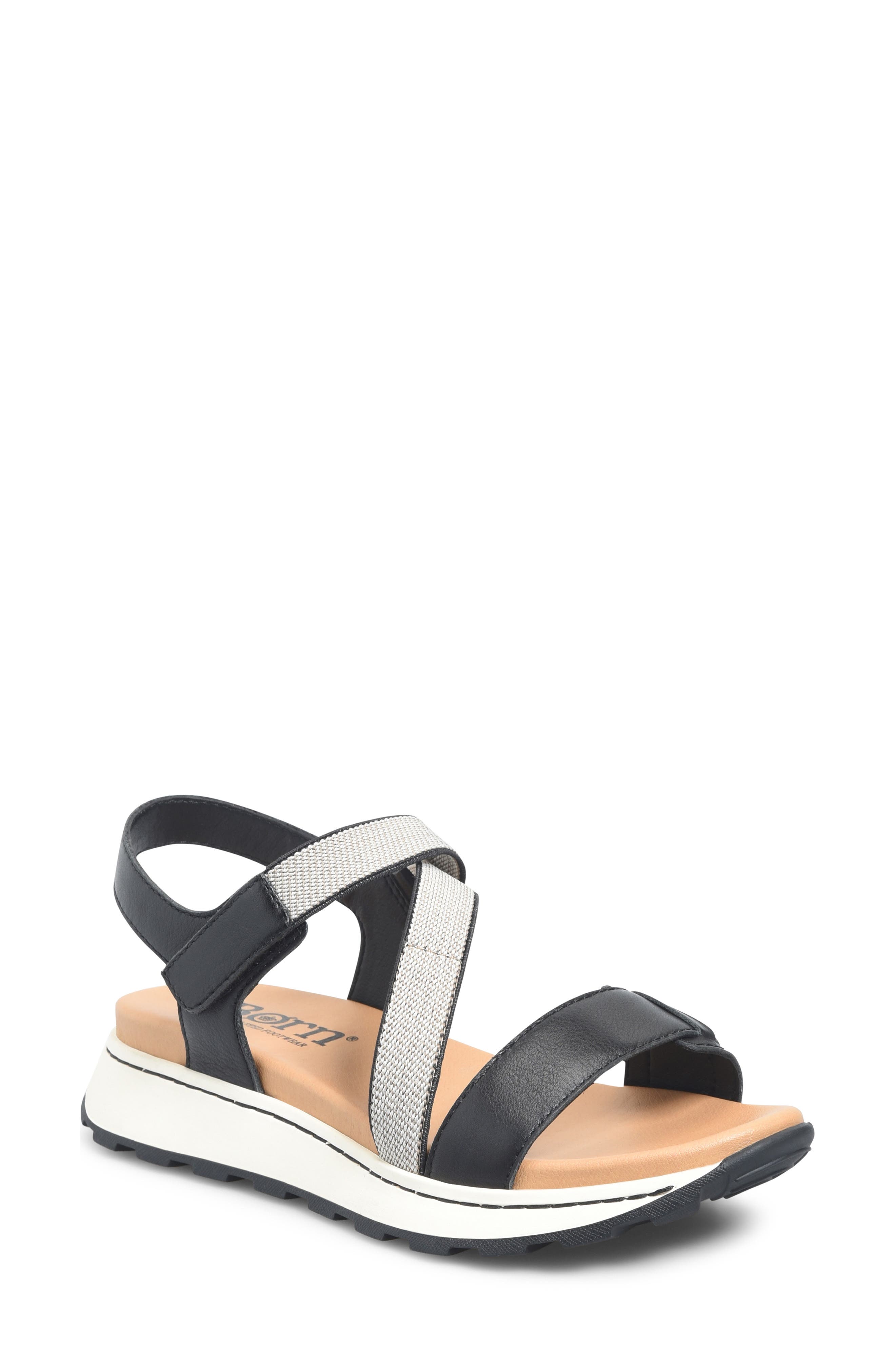 Børn Mady Wedge Sandal, Main, color, Black Combo