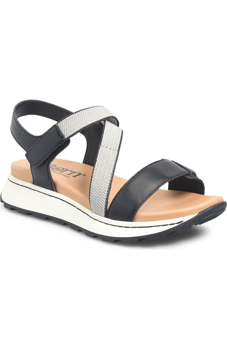 Børn Mady Wedge Sandal, Main, color, Black Combo
