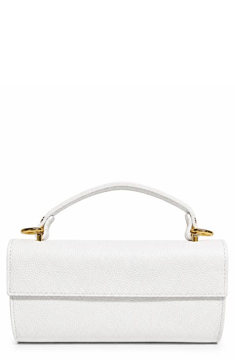 Evelina Leather Top Handle Clutch