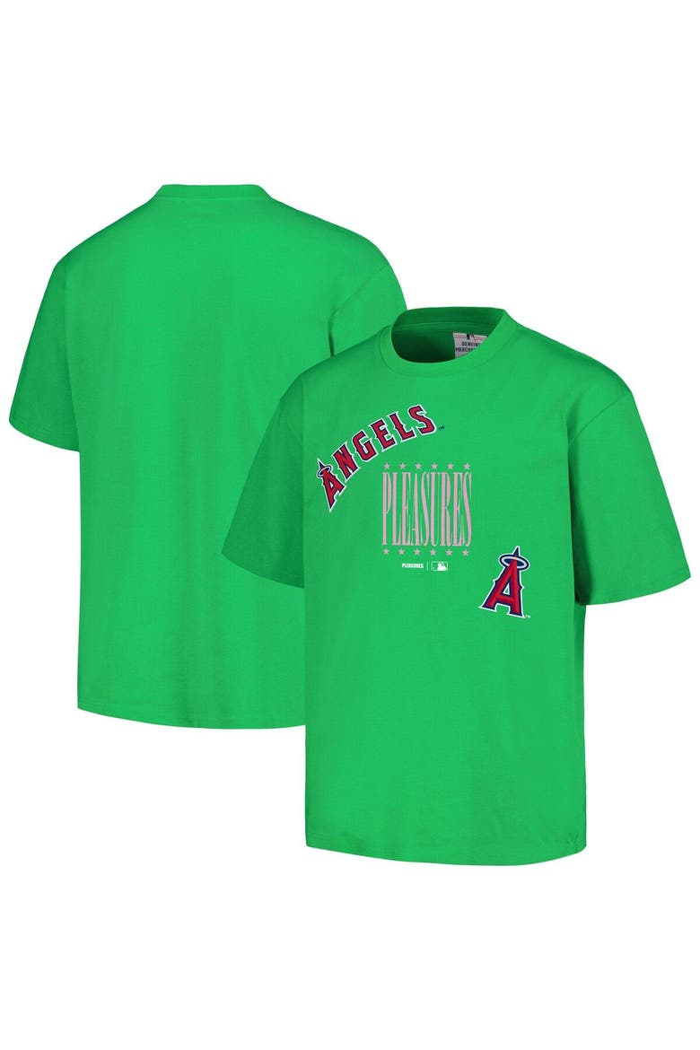 Men's PLEASURES  Green Los Angeles Angels Repurpose T-Shirt, Main, color, Green