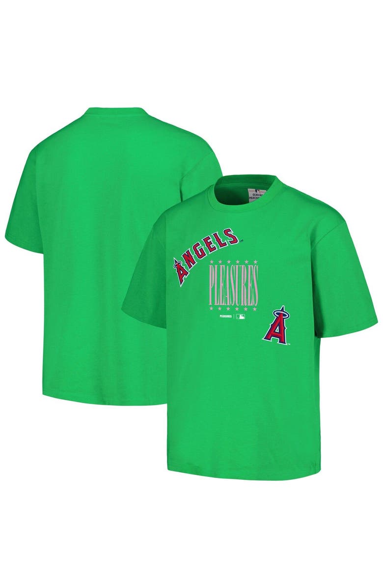PLEASURES Men's PLEASURES  Green Los Angeles Angels Repurpose T-Shirt, Main, color, Green