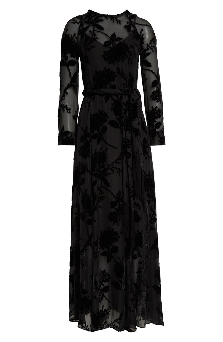 Zimmermann Floral Burnout Long Sleeve Dress, Alternate, color, 