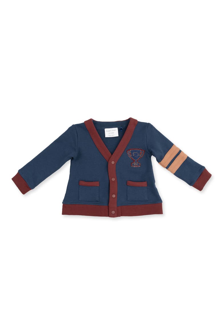Kids' Varsity French Terry Cardigan, Main, color, NAVY