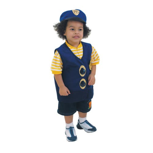 Kaplan Early Learning Company Toddler Police Officer Vest & Hat In Blue