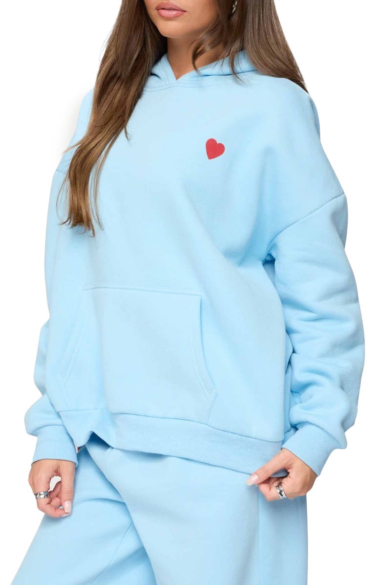 EDIKTED Call Me Hoodie, Alternate, color, Light-Blue