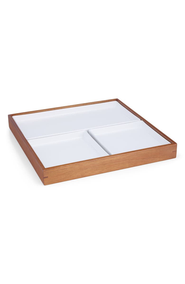 Nambé Duets Bento Box Serving Tray, Main, color, White