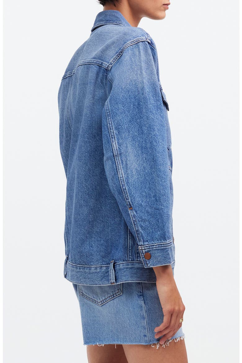 Oversize Trucker Jean Jacket, Alternate, color, SENTELL WASH