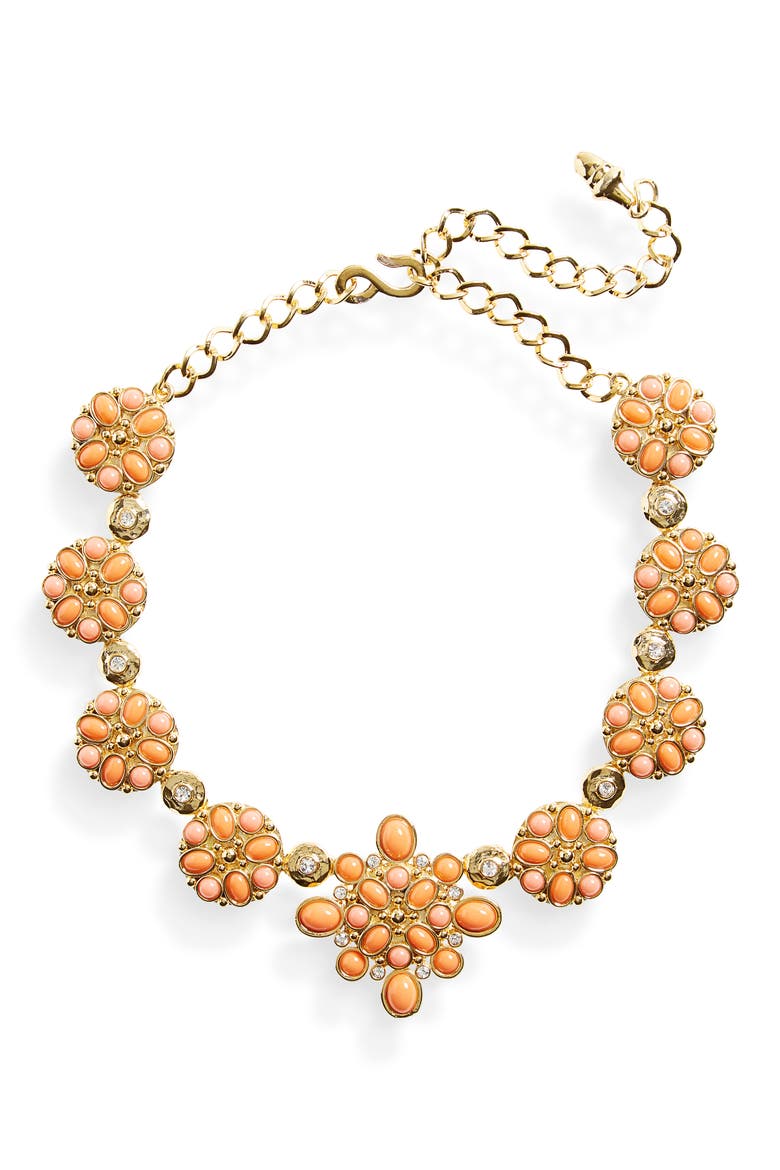 Medallion Frontal Necklace, Main, color, GOLD