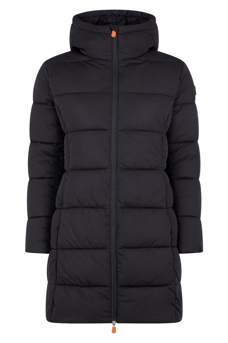 Water Repellent Hooded Puffer Coat, Alternate, color, 01 BLACK