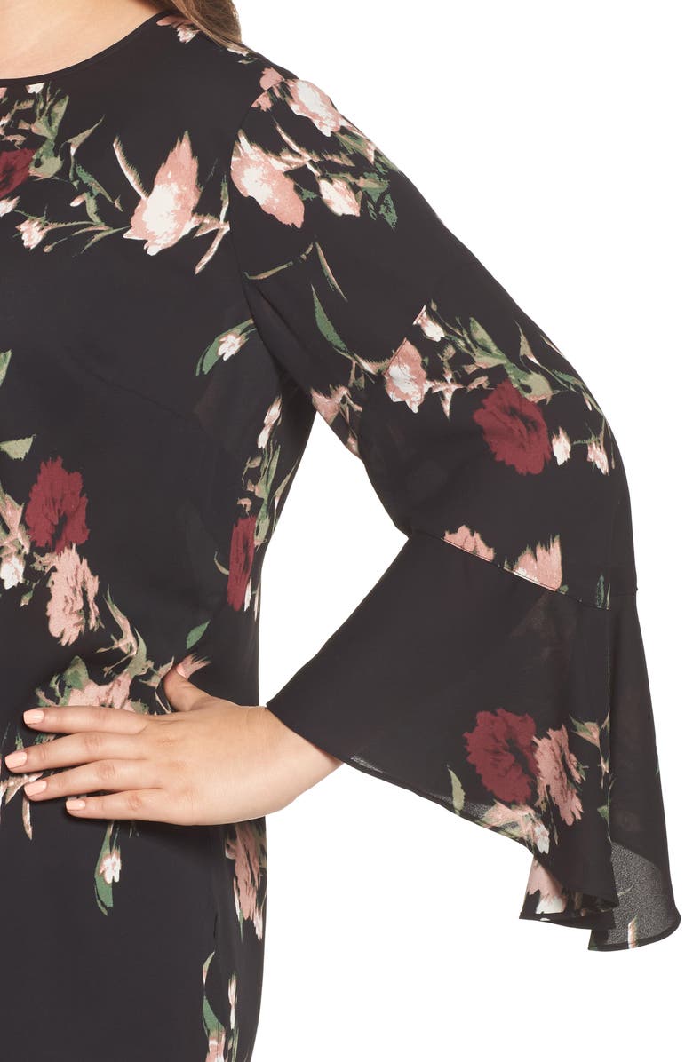 Vince Camuto Windswept Bouquet Bell Sleeve Blouse, Alternate, color, 