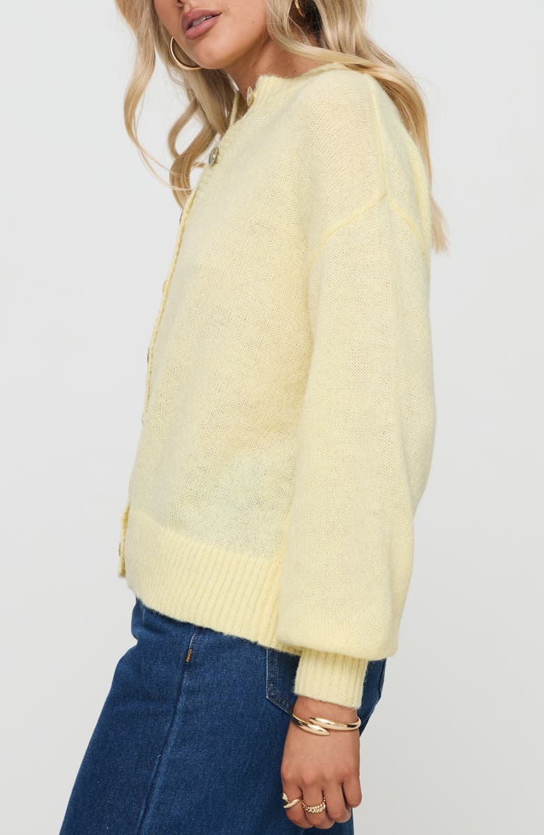 Princess Polly Sunbeam Cardigan, Alternate, color, Yellow