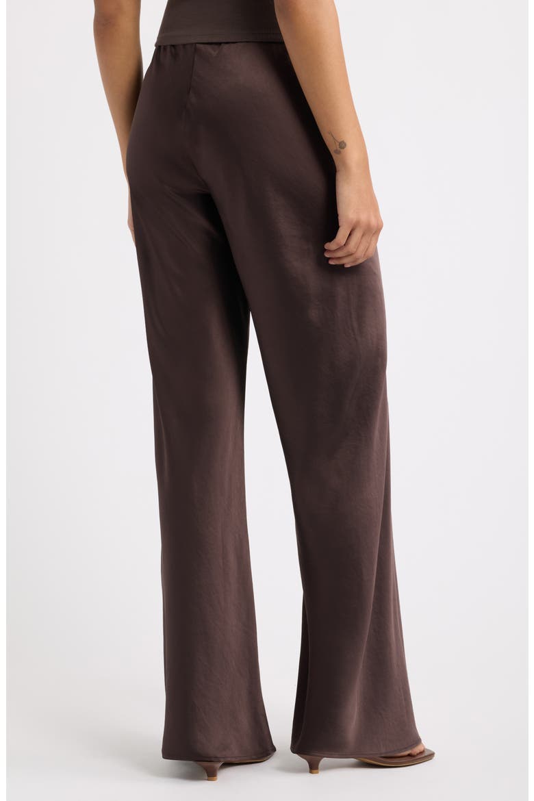 Satin Bias Low Rise Pants, Alternate, color, BROWN SEAL