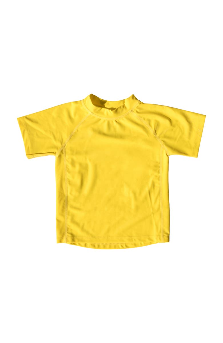 Leveret Kids Short Sleeve Rash Guard, UPF 50+ Swim Shirt, Alternate, color, Yellow