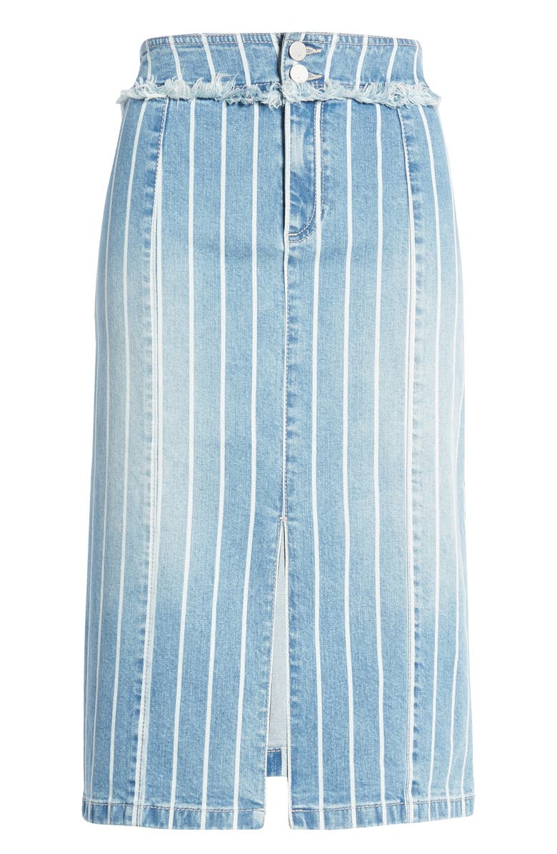 Wash Lab Denim Front Slit Jean Skirt, Alternate, color,