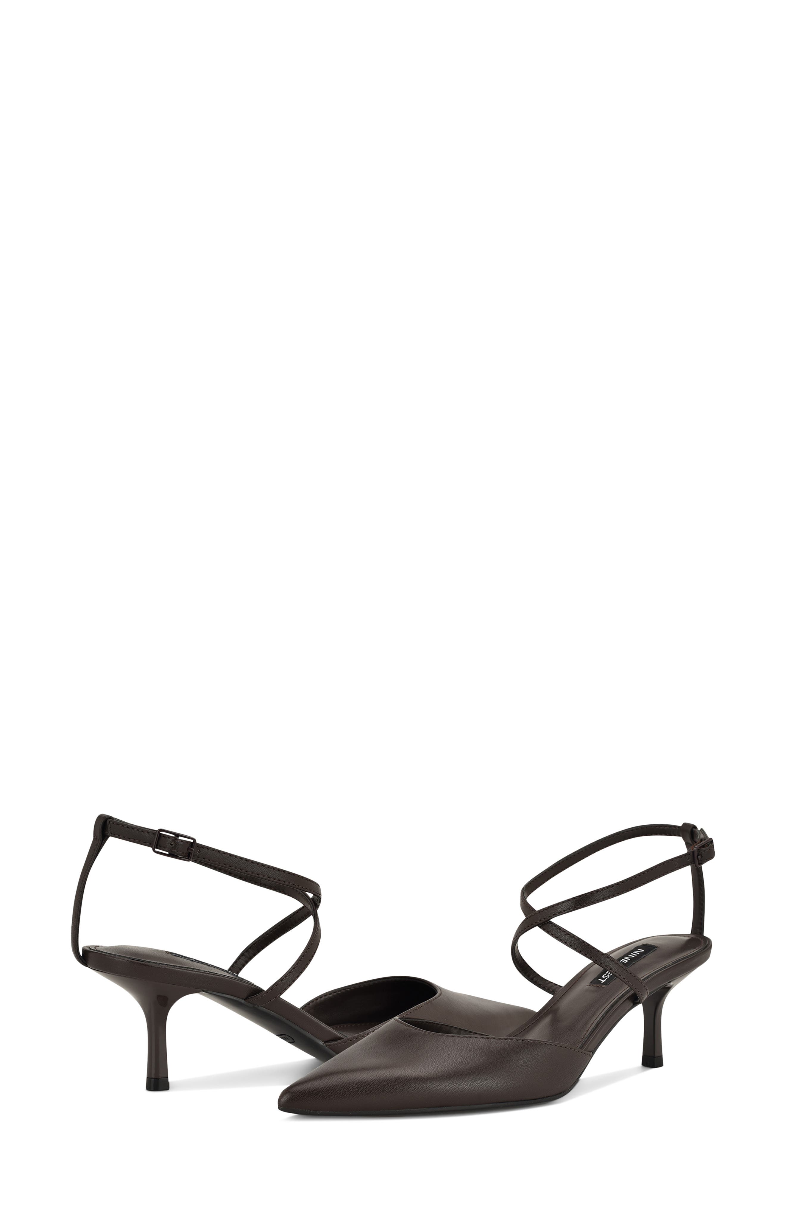 Idorna Ankle Strap Pump, Alternate, color, DARK BROWN
