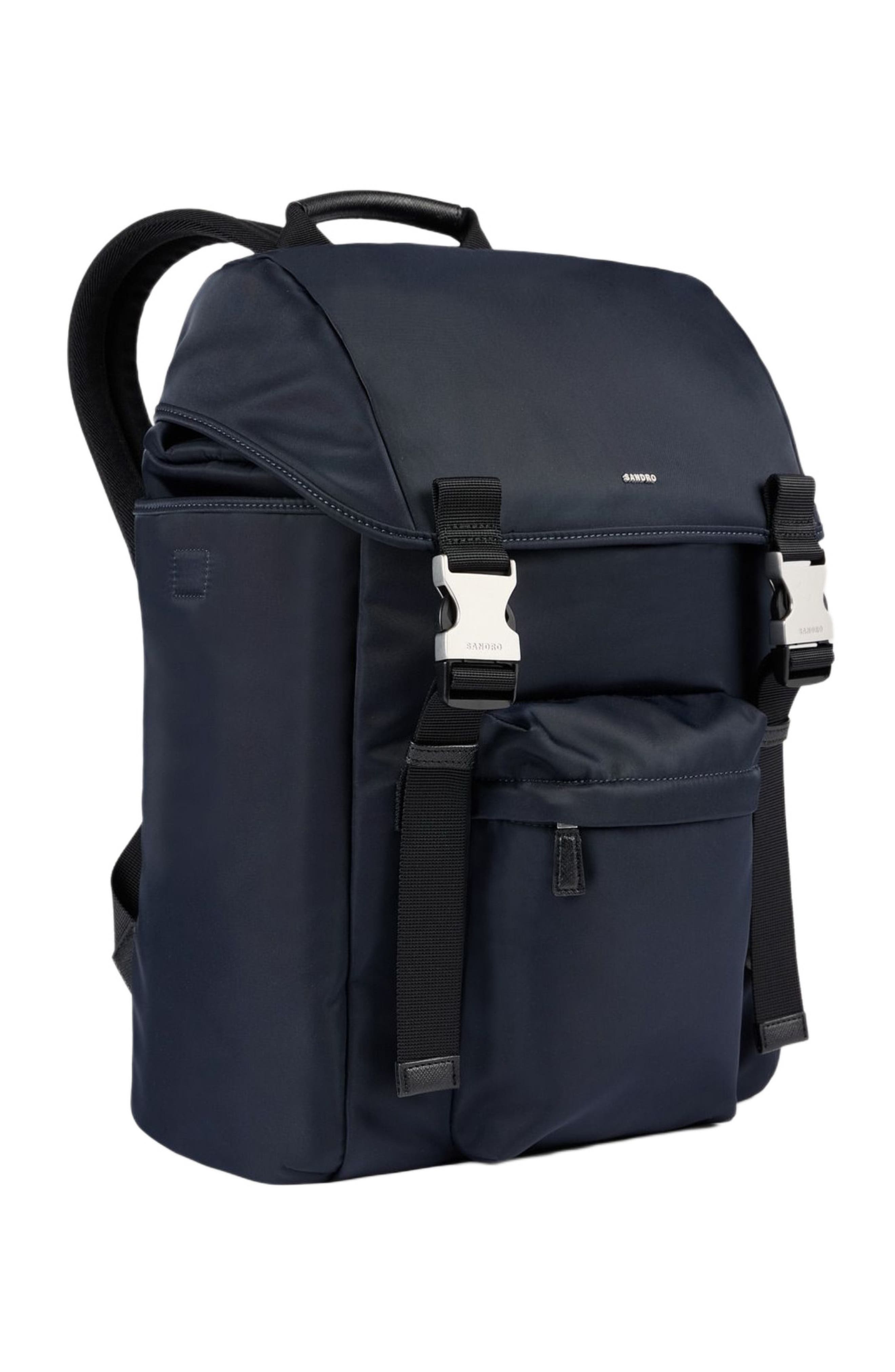 SANDRO Nylon backpack, Alternate, color, Navy Blue