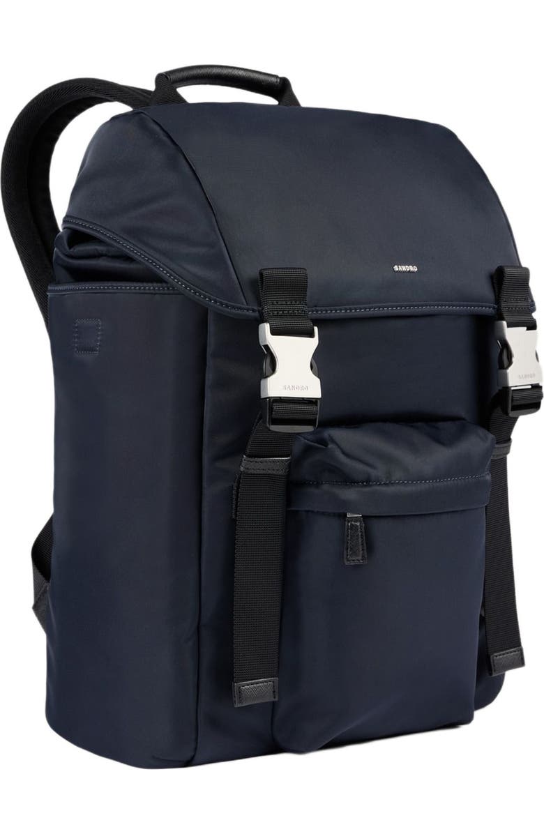 SANDRO Nylon backpack, Alternate, color, Navy Blue
