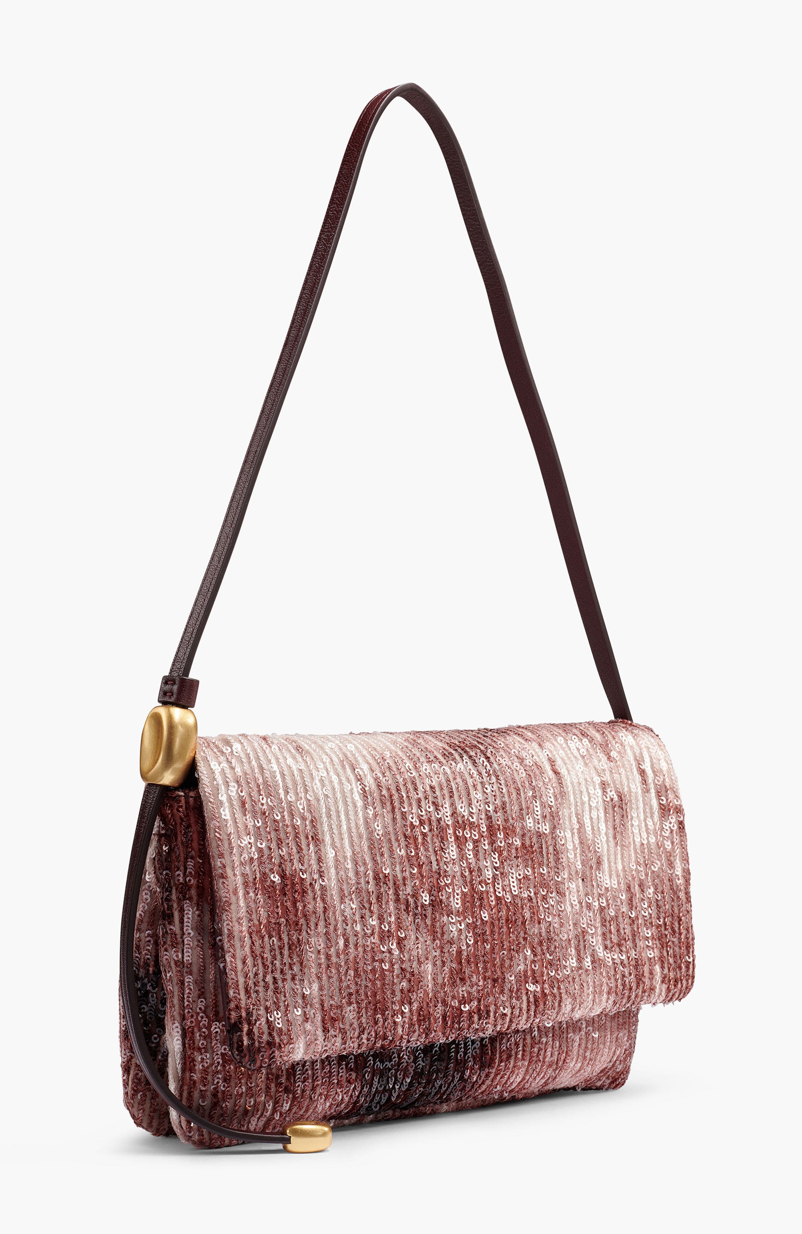 Velvet Flap Shoulder Bag, Alternate, color, Black Cherry