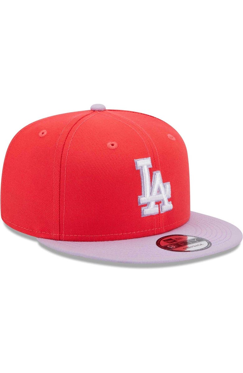 New Era Men's New Era Red/Purple Los Angeles Dodgers Spring Basic Two-Tone 9FIFTY Snapback Hat, Alternate, color, Red