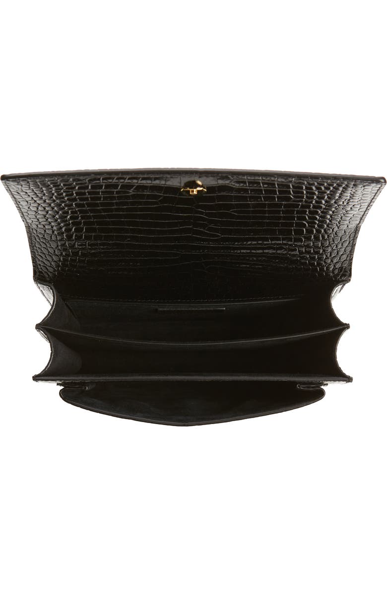 Saint Laurent Medium Sunset Croc Embossed Leather Shoulder Bag, Alternate, color,