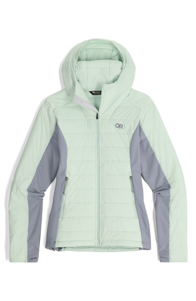 Outdoor Research Shadow Water Resistant Insulated Hooded Jacket, Alternate, color, Fresh Mint/ Slate