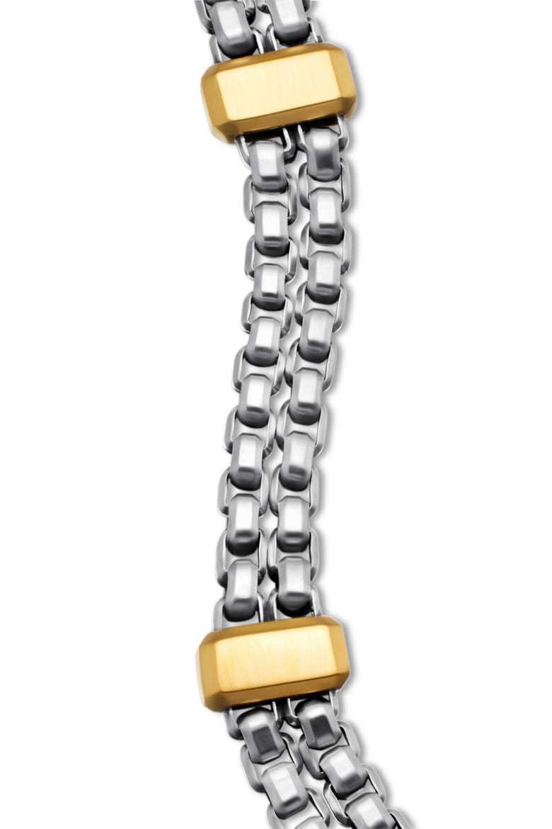 Double Box Chain Bracelet, Alternate, color, SILVER 18K YELLOW GOLD