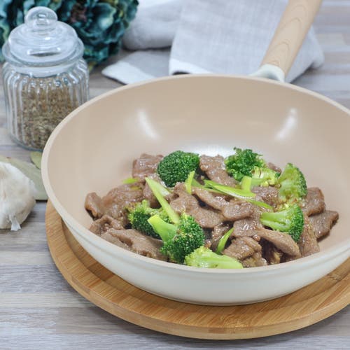 Gibson Elite Folkstone 10 Inch Ceramic Nonstick Cast Aluminum Frypan In Beige In Neutral