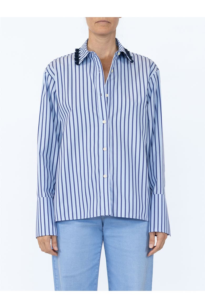 Billie Shirt with Tassell collar, Alternate, color, Blue/Navy tassels