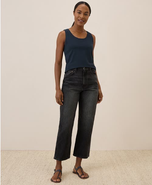 Pact Organic Cotton Luxe Stretch Jersey Slim Tank In Midnight Blue