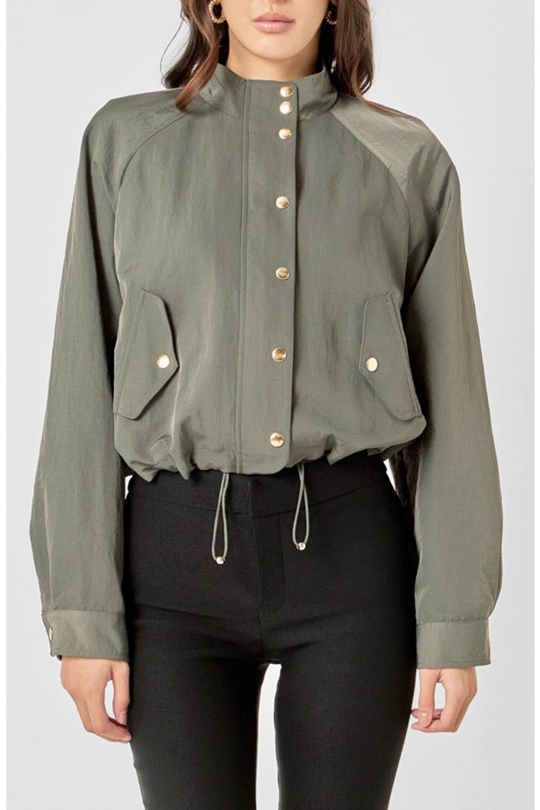 Snap Bomber Jacket, Main, color, CHARCOAL