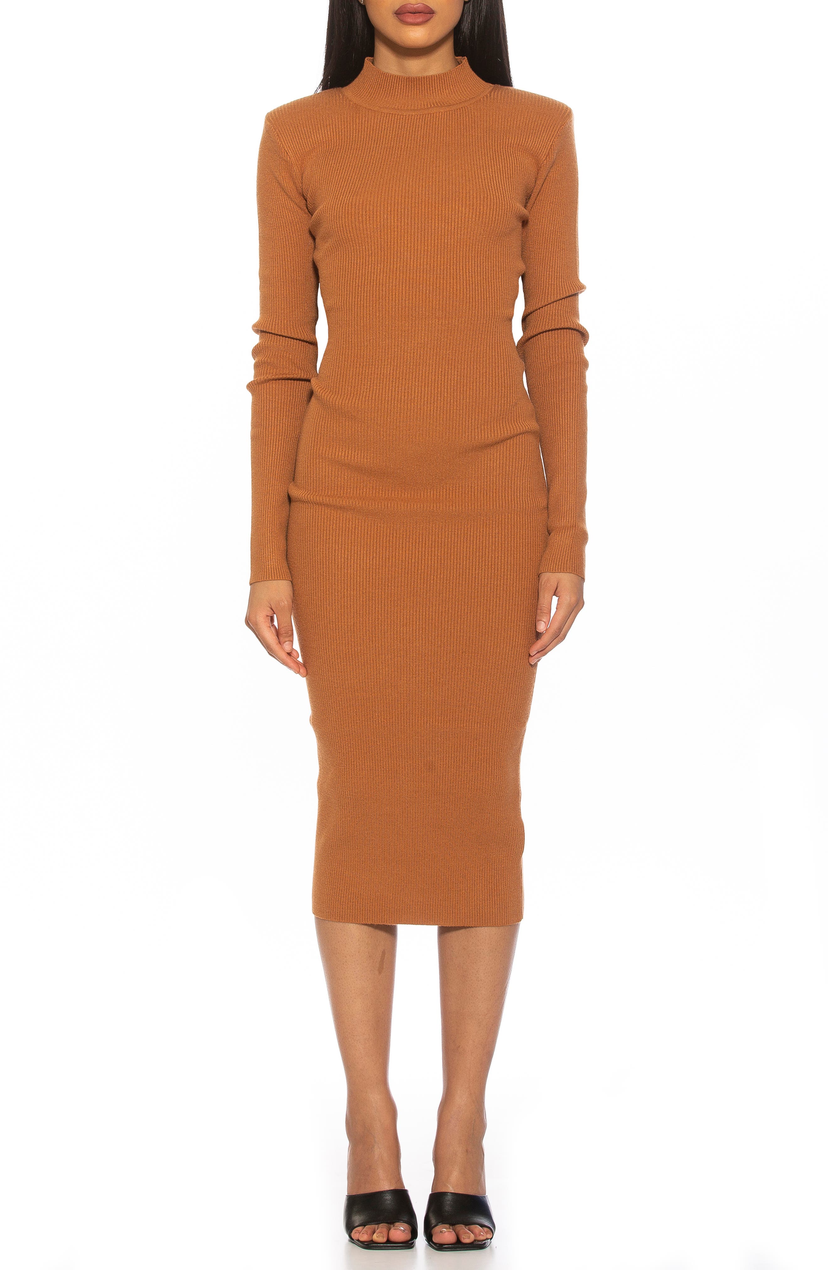 Alexia Admor Eliah Long Sleeve Knit Midi Dress