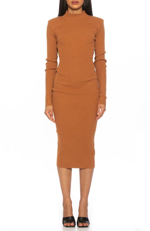 Eliah Long Sleeve Knit Midi Dress