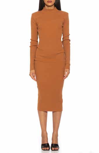 Eliah Long Sleeve Knit Midi Dress