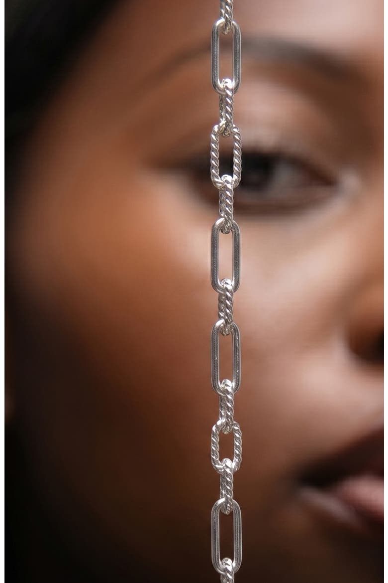 Molten Link Chain Necklace In Silver, Alternate, color, Silver