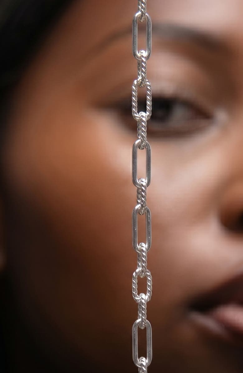 YOJ Molten Link Chain Necklace In Silver, Alternate, color, Silver