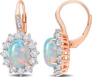 DELMAR Ethiopian Opal and Diamond Drop Earrings