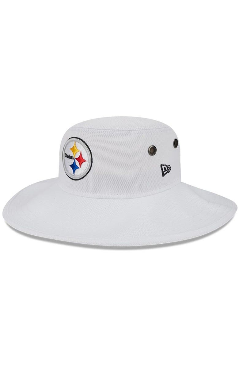 New Era Men's New Era White Pittsburgh Steelers 2023 NFL Training Camp Panama Bucket Hat, Main, color, White