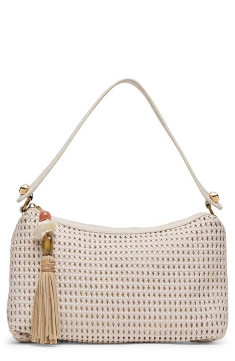 Zaria Woven Faux Leather Shoulder Bag
