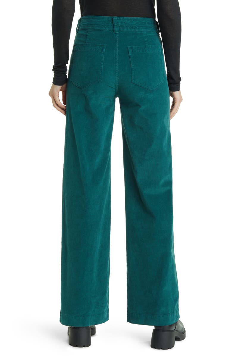 Faherty Corduroy Wide Leg Pants, Alternate, color, Sea Moss
