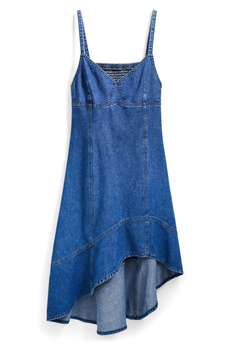 Asymmetric Denim Dress, Alternate, color, BLUE