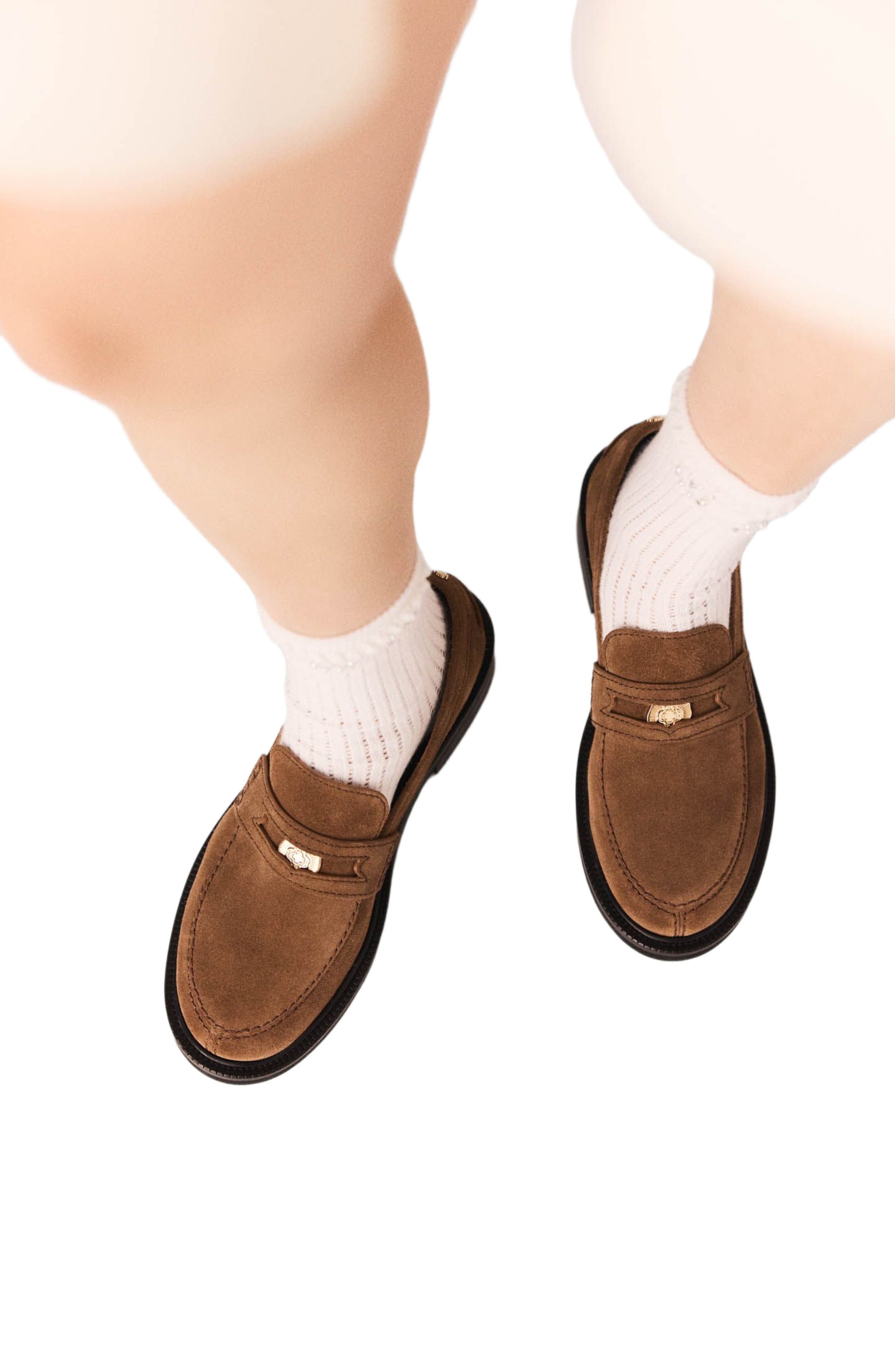 maje Suede loafers, Alternate, color, Camel