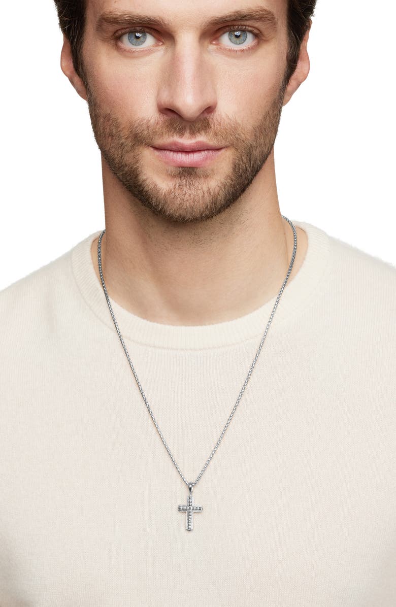 David Yurman Men's Pyramid Cross Pendant, Alternate, color, Silver