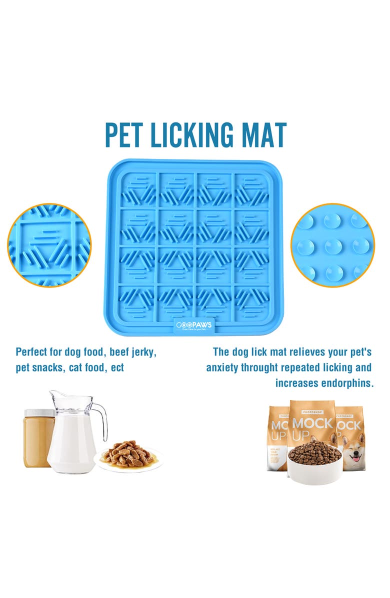 GOOPAWS 3 Pack Licking Mats, Slow Feeder Pads For Pets, Alternate, color, Multicolored
