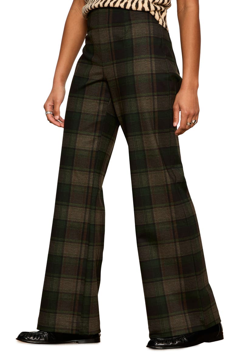 Relay Plaid Pull-On Pants, Alternate, color, KALAMATA GREEN PLAID