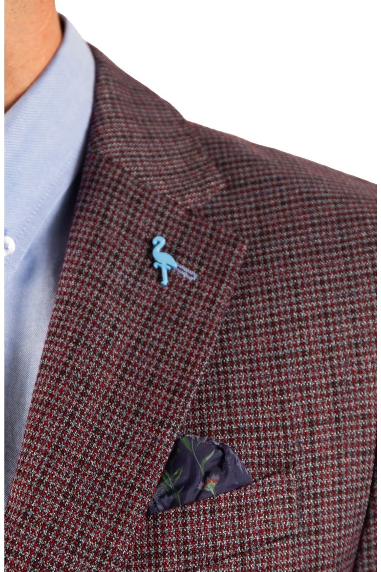 Micro Houndstooth Sport Coat, Alternate, color, MERLOT