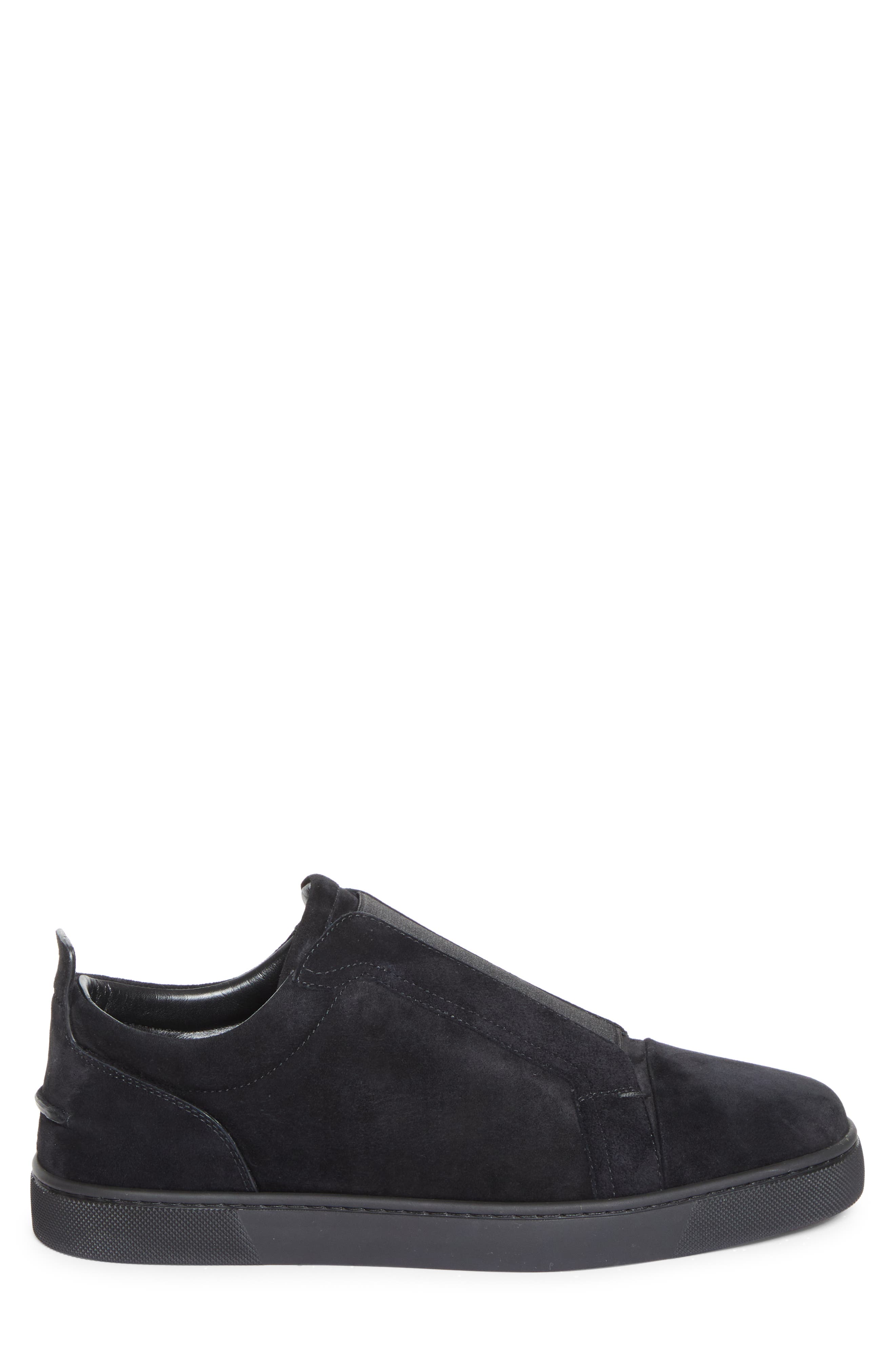 Christian Louboutin Louis Flat Low Top Sneaker, Alternate, color, Black
