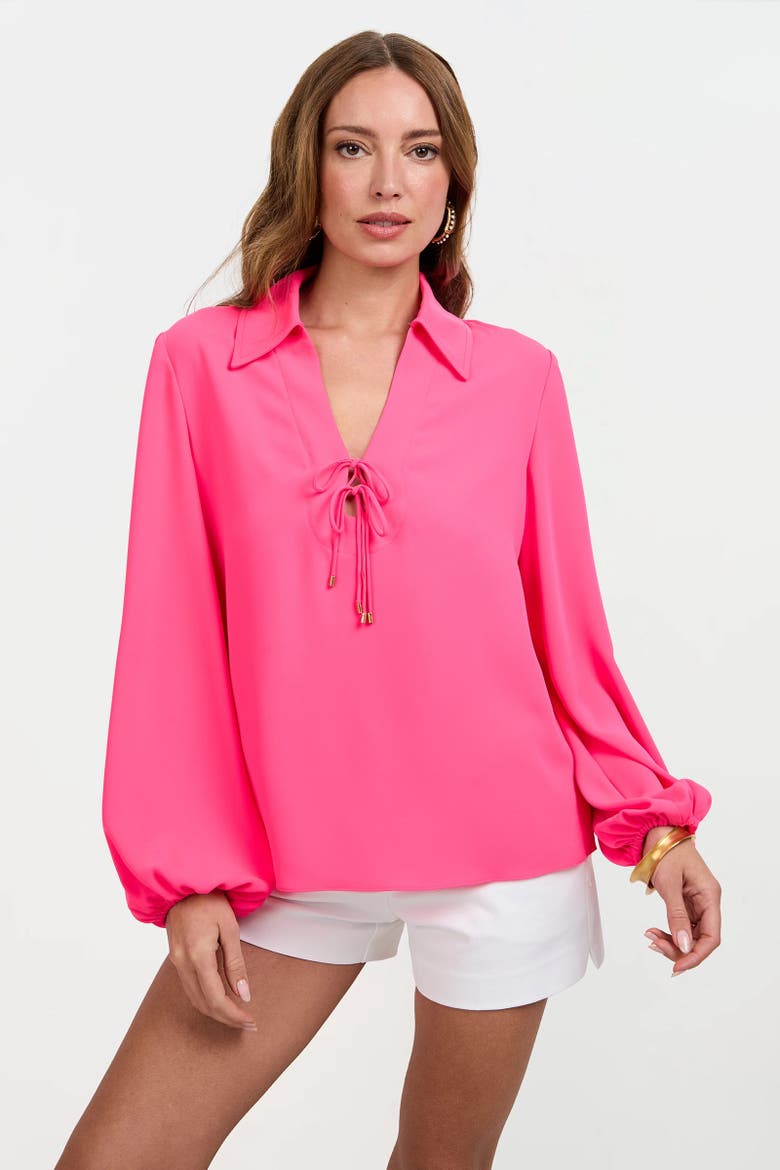 Lambro Peasant Top, Alternate, color, Magenta Milano