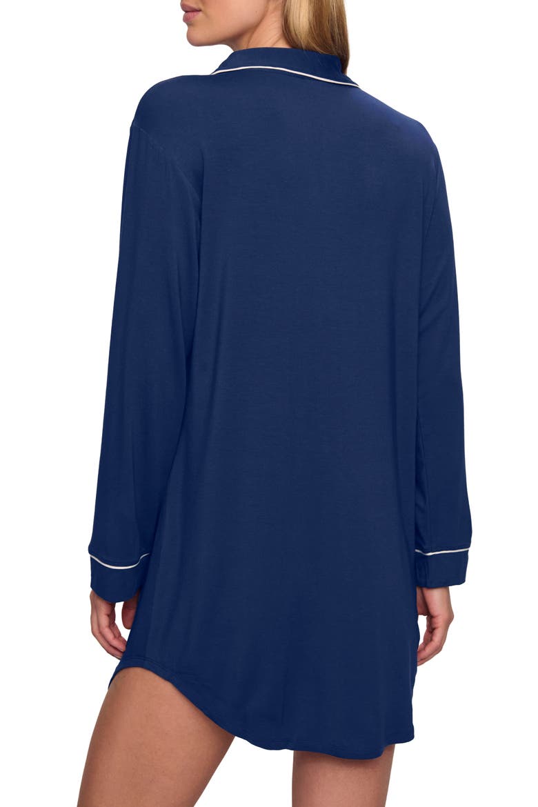Gisele Jersey Knit Sleep Shirt, Alternate, color, NAVY/ IVORY